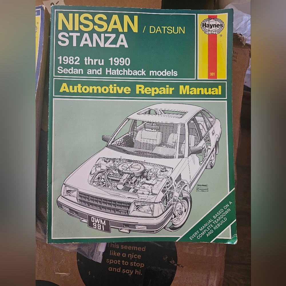 HAYNES #981 Automotive Repair Manual Nissan, Datsun, Stanza 1982-1990 VGC Book